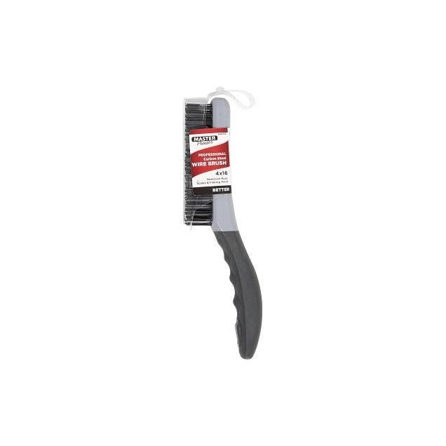 Master Painter Soft Grip Carbon Steel Wire Brush Shoe Handle
