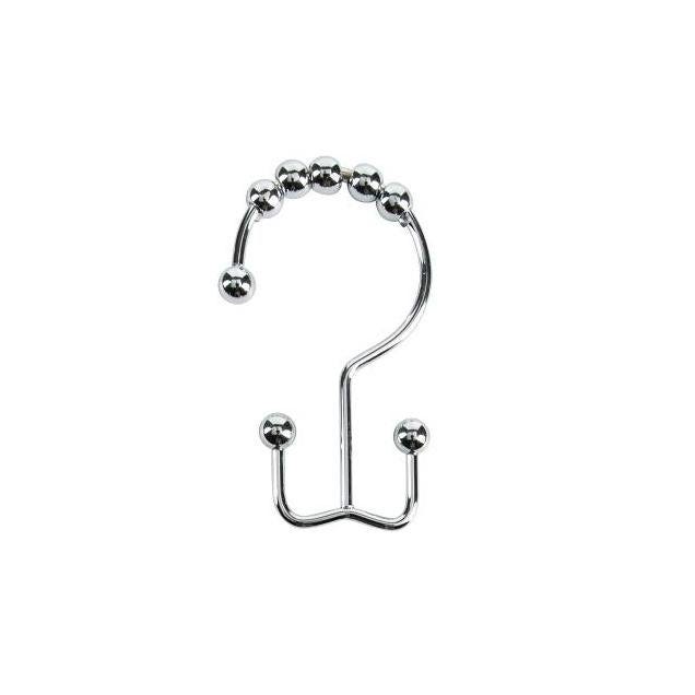 Moda At Home Chrome Annex Shower Curtain Hooks (12-Pack)