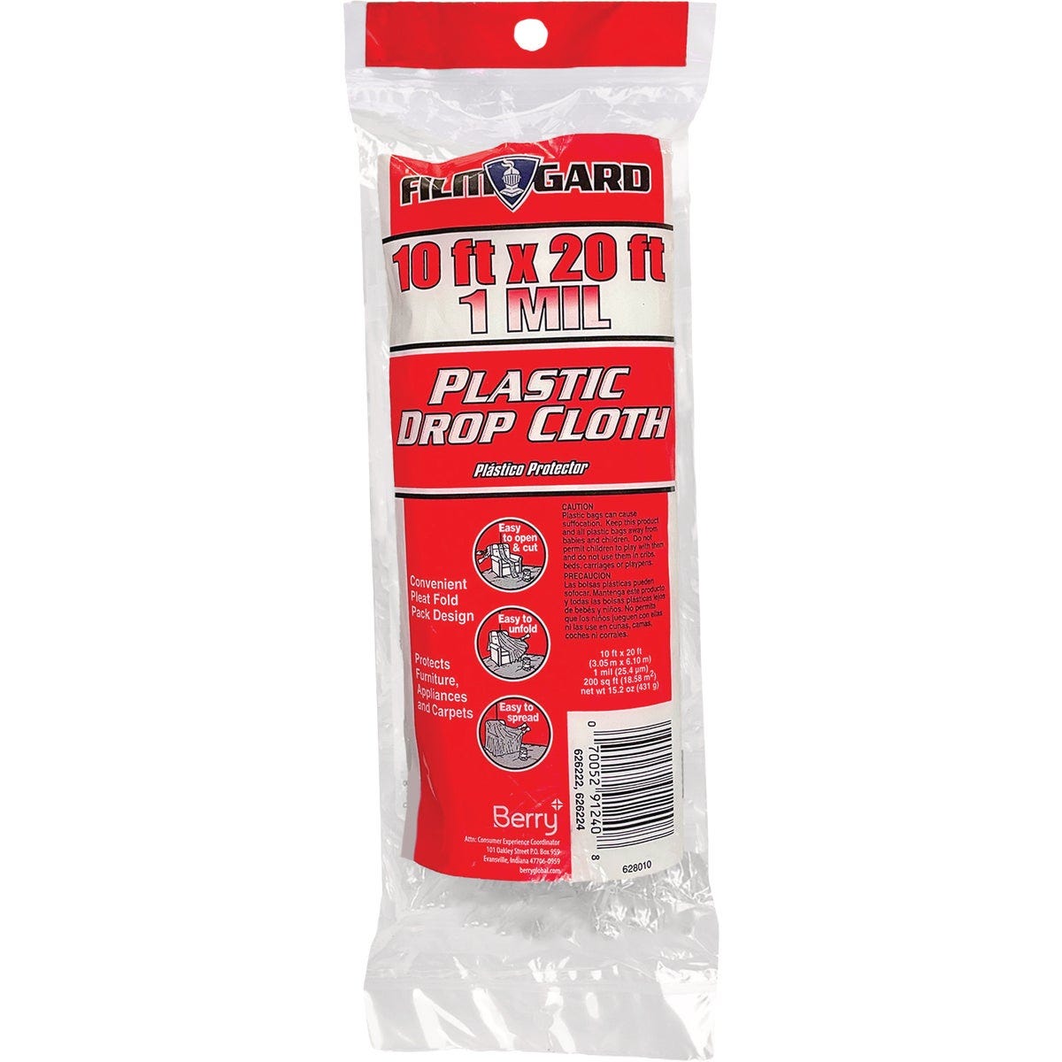 Film-Gard 10 Ft. x 20 Ft. Medium-Duty Plastic Drop Cloth - photo 2 Film-Gard 10 Ft. x 20 Ft. Medium-Duty Plastic Drop Cloth - photo 2