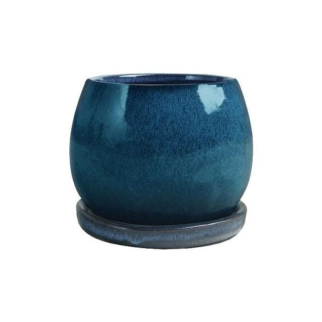 Trendspot 6 In. Aqua Blue Ceramic Artisan Planter