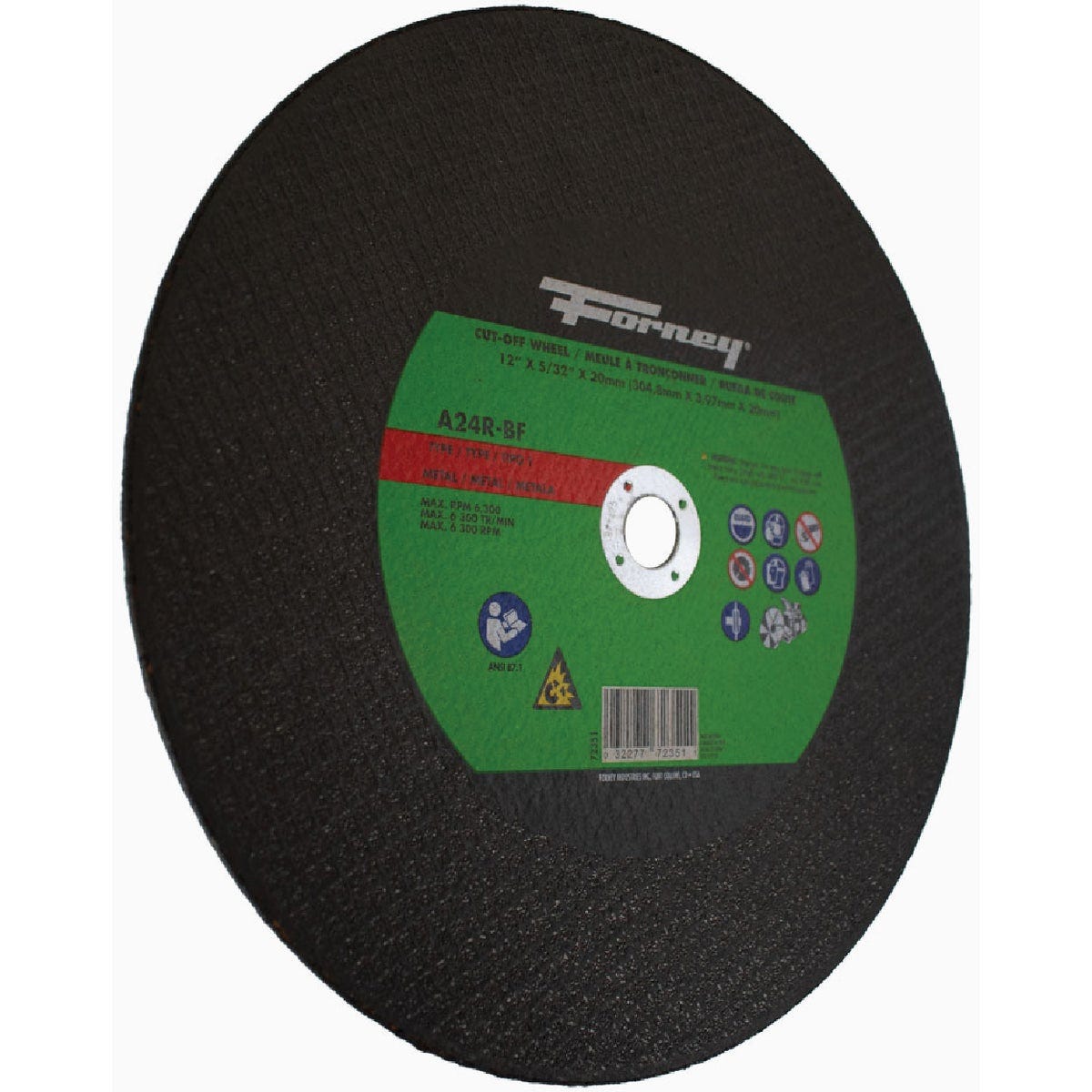 Forney 12 In. x 5/32 In. x 20 mm Type 1 Metal Cut-OffWheel - photo 4