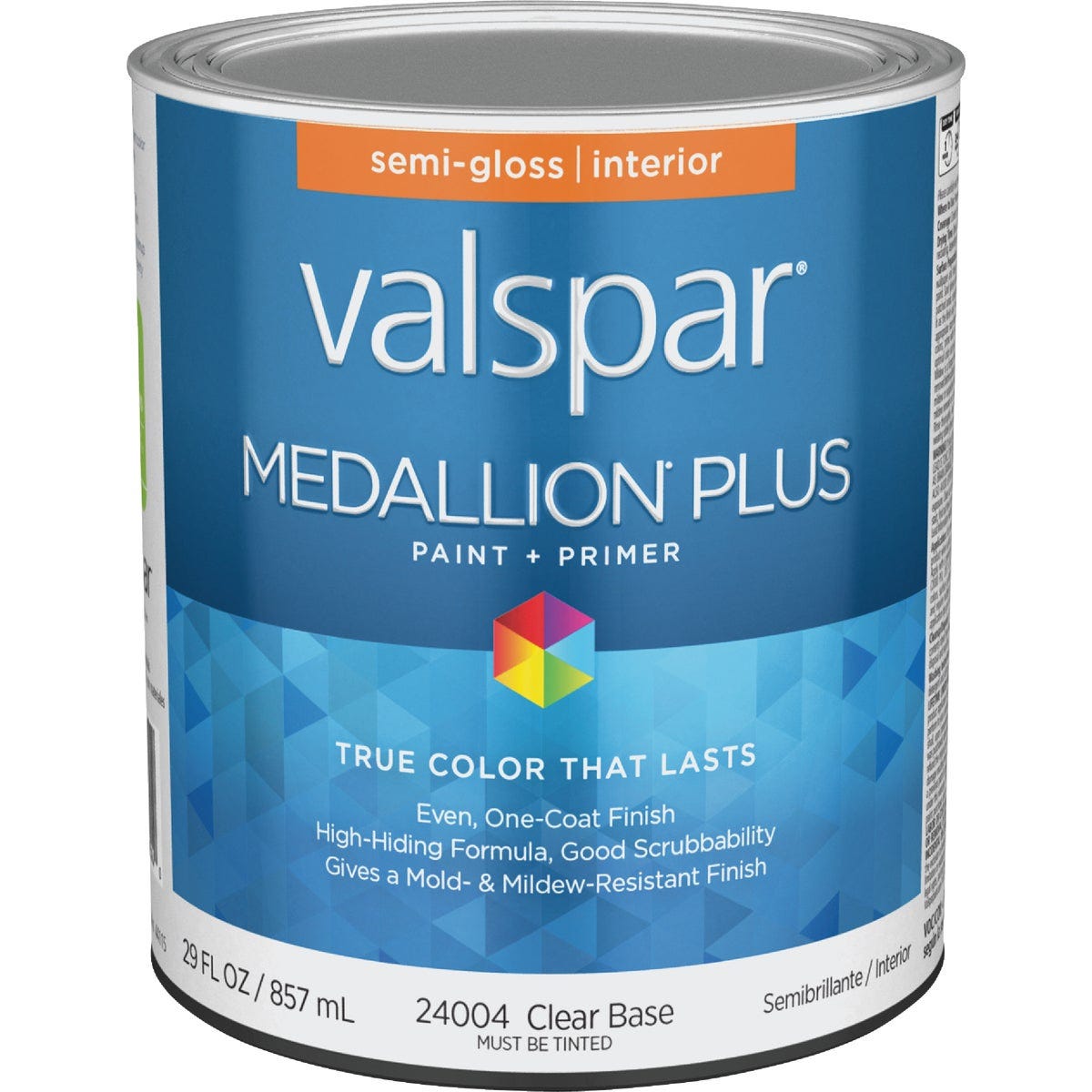 Valspar Medallion Plus Premium Paint & Primer Semi-Gloss Interior Paint, Clear Base, 1 Qt.