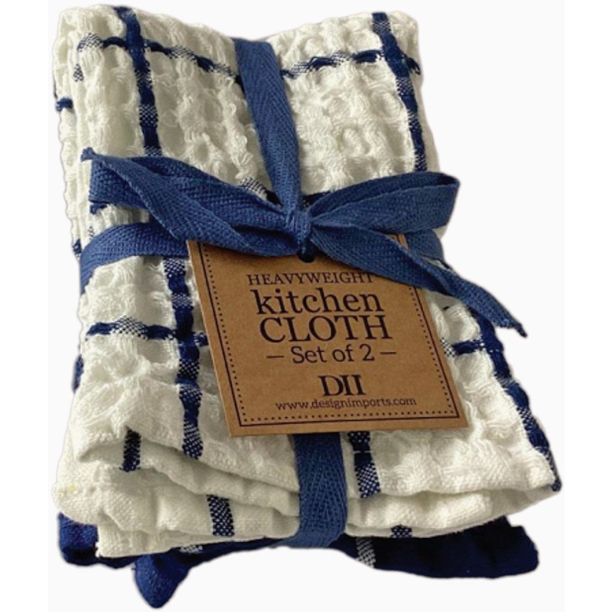 Design Imports Blue & White Windowpane Waffle Dish Towel (2-Pack) Design Imports Blue & White Windowpane Waffle Dish Towel (2-Pack)