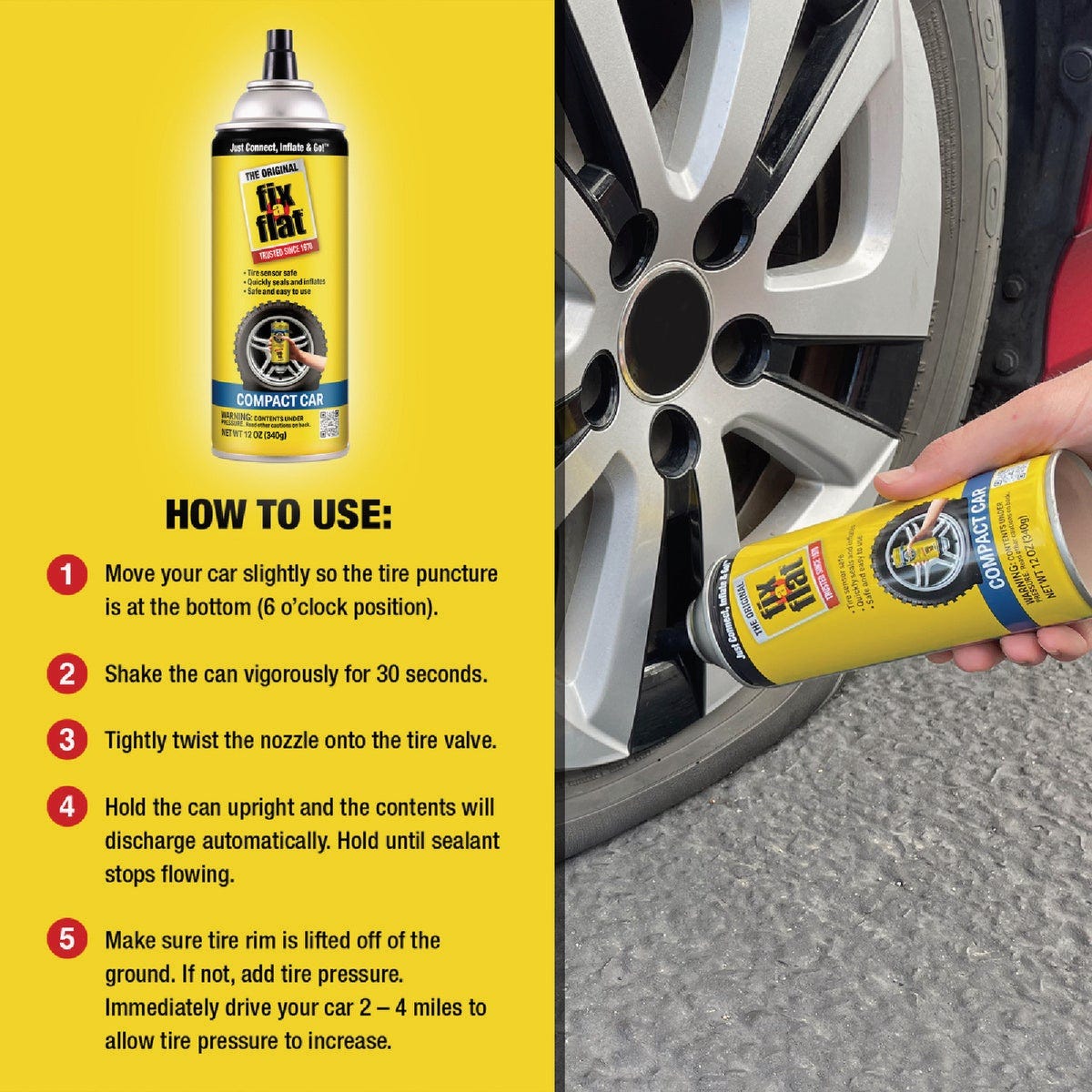 Fix-A-Flat 12 Oz. Cone Top Eco Friendly Tire Inflator/Sealer - photo 3 Fix-A-Flat 12 Oz. Cone Top Eco Friendly Tire Inflator/Sealer - photo 3