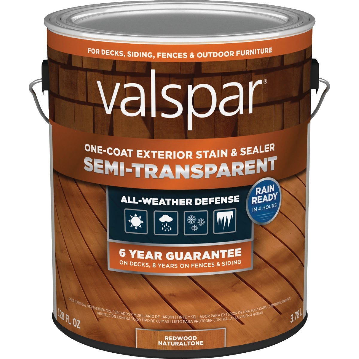 Valspar Semi Transparent Deck Stain, Redwood, 1 Gal. - photo 3 Valspar Semi Transparent Deck Stain, Redwood, 1 Gal. - photo 3