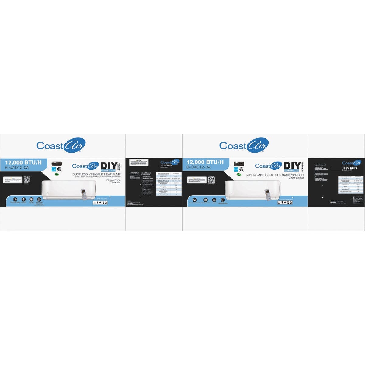 Coast Air 12,000 BTU 450 Sq. Ft. to 550 Sq. Ft. Coverage Area Mini-Split Room Air Conditioner & Heat Pump - photo 2 Coast Air 12,000 BTU 450 Sq. Ft. to 550 Sq. Ft. Coverage Area Mini-Split Room Air Conditioner & Heat Pump - photo 2
