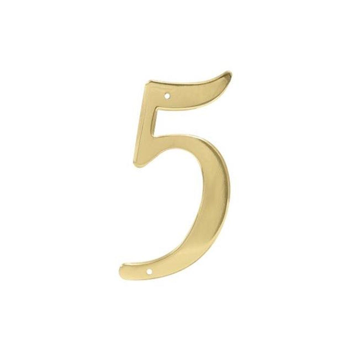 Hillman 4 In. Brass Number 5