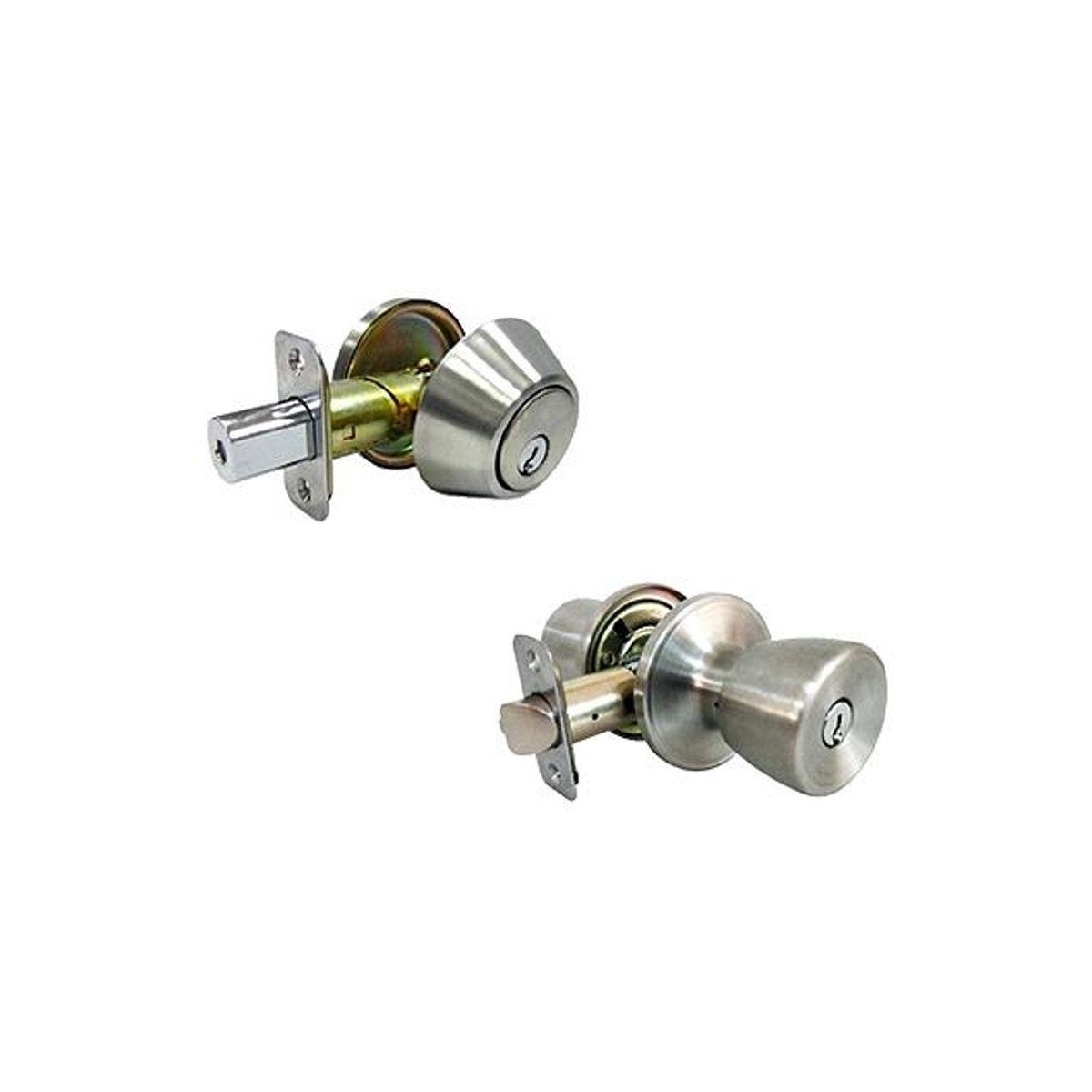 TruGuard Stainless Steel Deadbolt and Door Knob Combination Lockset
