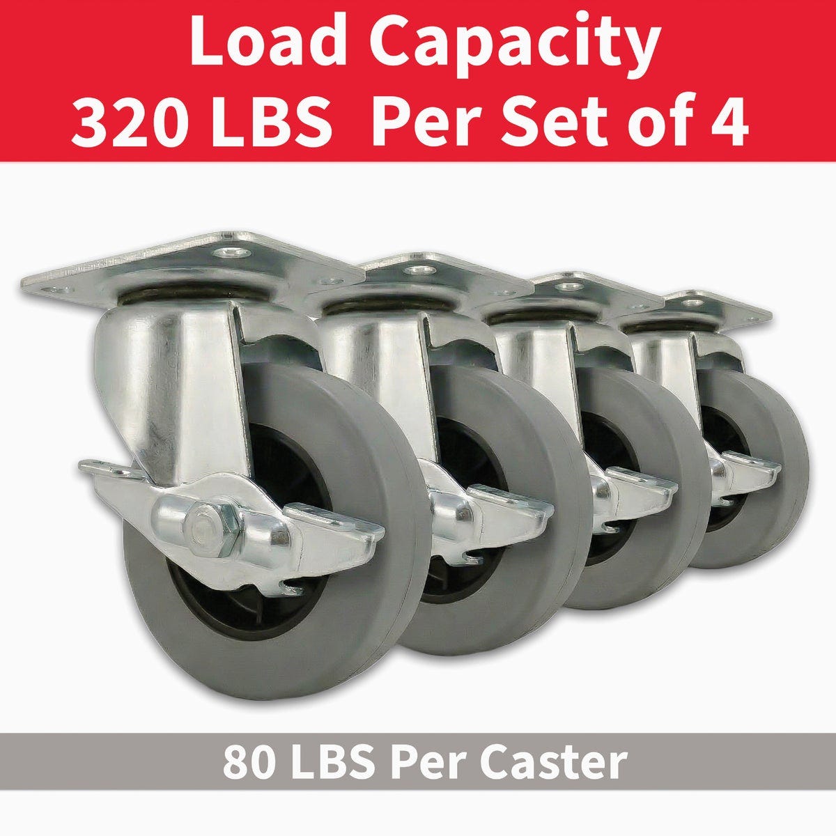 Colson 2 In. Gray TPR Swivel Plate Caster with Locking Brake - photo 6 Colson 2 In. Gray TPR Swivel Plate Caster with Locking Brake - photo 6