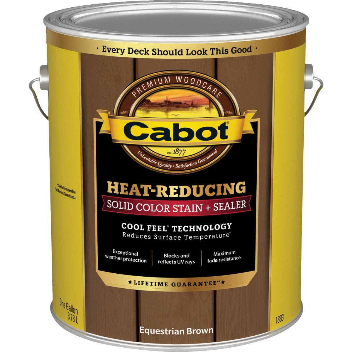 Cabot Heat-Reducing Solid Color Stain + Sealer with Cool Feel Technology, Equestrian Brown, 1 Gal. - photo 2