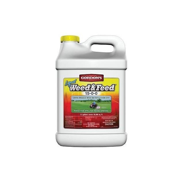 Gordon's Liquid Weed & Feed 2.5 Gal 50,000 Sq. Ft. 15-0-0 Liquid Concentrate Lawn Fertilizer with Weed Killer Gordon's Liquid Weed & Feed 2.5 Gal 50,000 Sq. Ft. 15-0-0 Liquid Concentrate Lawn Fertilizer with Weed Killer