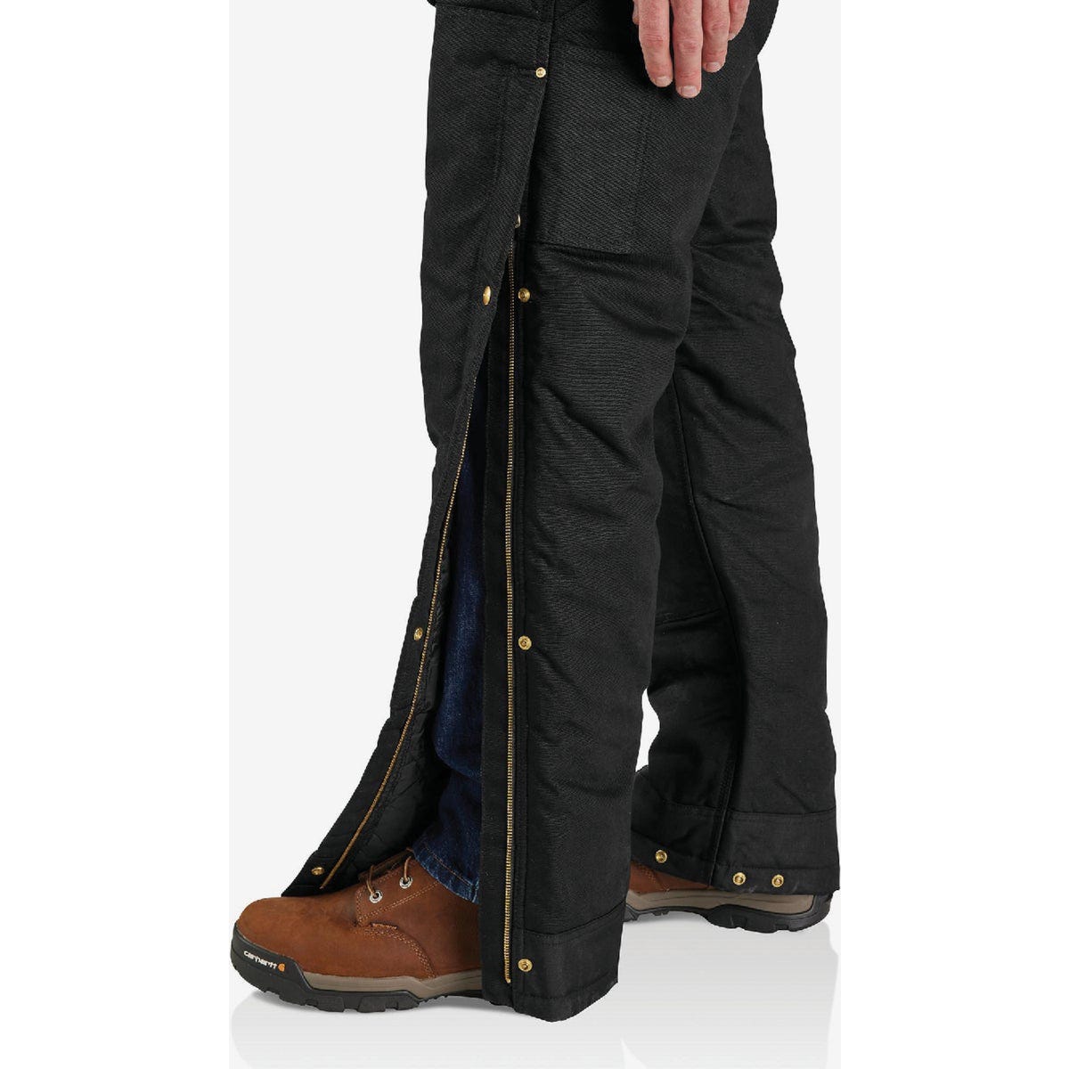 Carhartt Men's 2XL Regular Black Firm Duck Insualted Biberalls, Loose Fit - photo 4