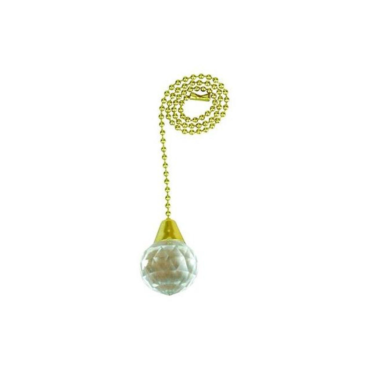 Jandorf 12 In. Brass Lamp Pull Chain with Acrylic Sphere