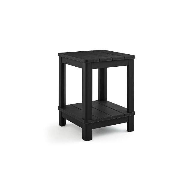 Adams Deluxe 2 Levels Black Patio Side Table Adams Deluxe 2 Levels Black Patio Side Table