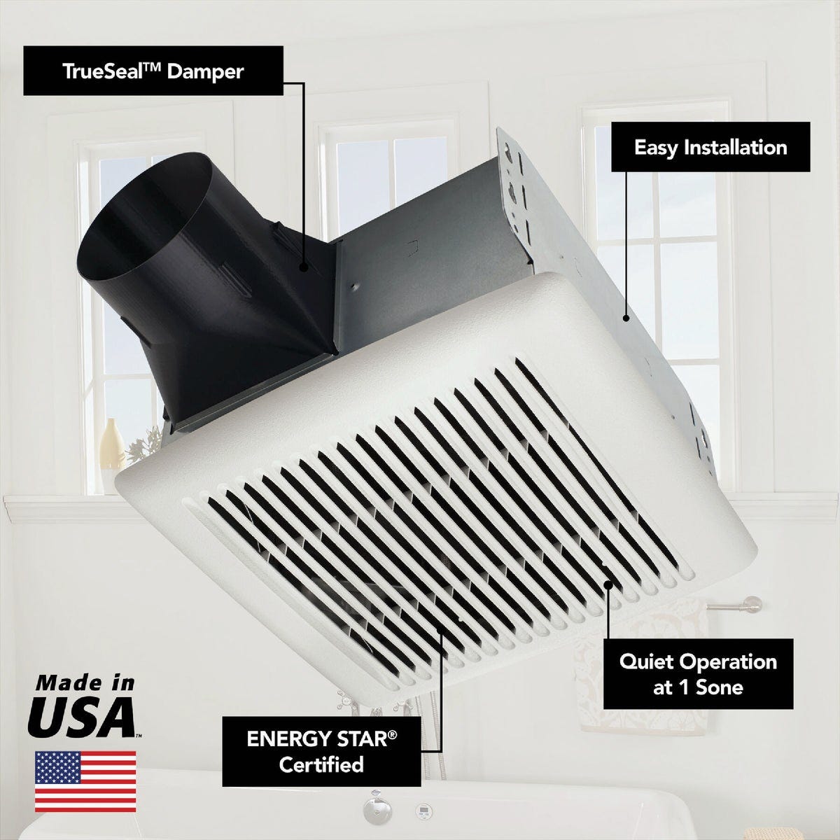 Broan Flex Series 110 CFM 1.0 Sone Ventilation Fan - photo 3 Broan Flex Series 110 CFM 1.0 Sone Ventilation Fan - photo 3