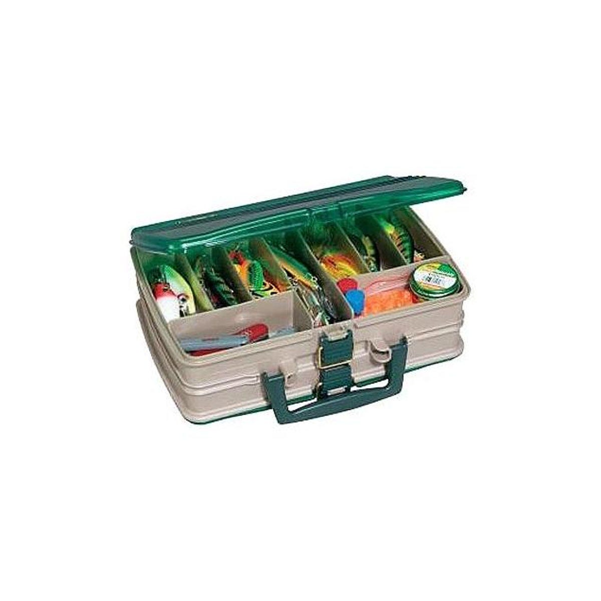 Big Rock Sports 20-Compartment Sandstone/Green Satchel-Style Tackle Box