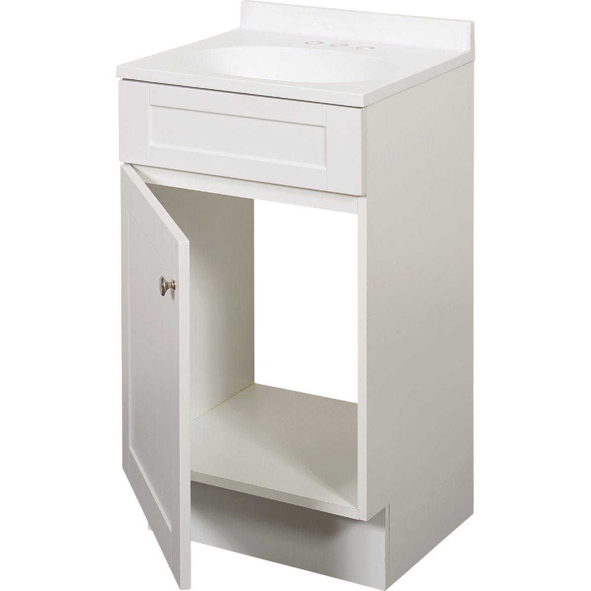Zenith Zenna Home White 18 In. W x 35 In. H x 16 In. D Shaker Vanity with White Cultured Marble Top - photo 2