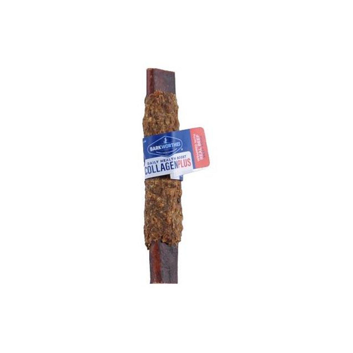 Barkworthies 6 In. Braided Collagen Plus Beef Stick Dog Treat