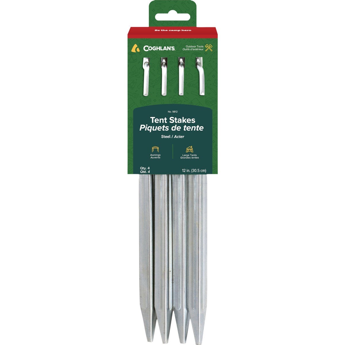 Coghlans 12 In. Steel Tent Stakes (4-Pack)