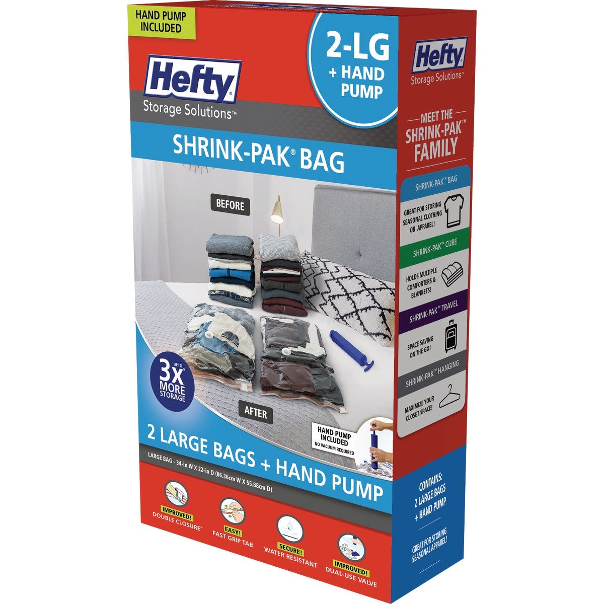 Hefty Shrink-Pak Large Storage Bags with Hand Pump (2-Count) Hefty Shrink-Pak Large Storage Bags with Hand Pump (2-Count)