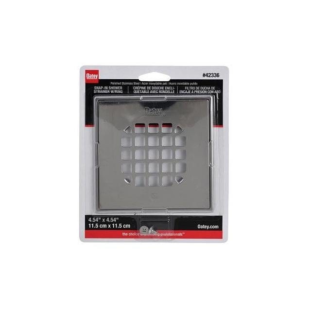 Oatey Polished Stainless Steel Square Shower Strainer With Ring - photo 4 Oatey Polished Stainless Steel Square Shower Strainer With Ring - photo 4