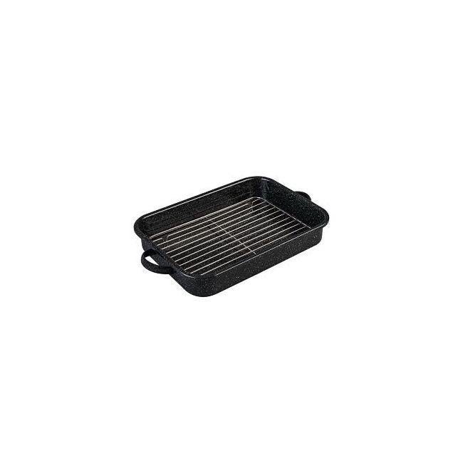 Graniteware 22 Lb. Capacity Open Roasting Pan with Rack