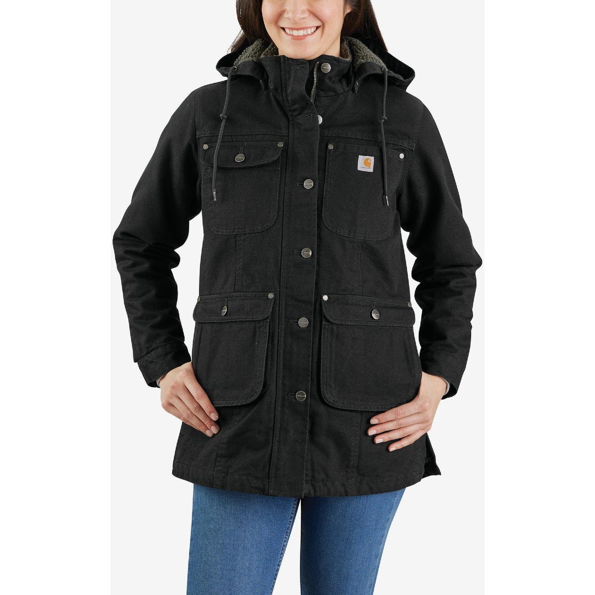 Carhartt Women's Large Regular Black Weathered Duck Coat, Loose Fit - photo 2