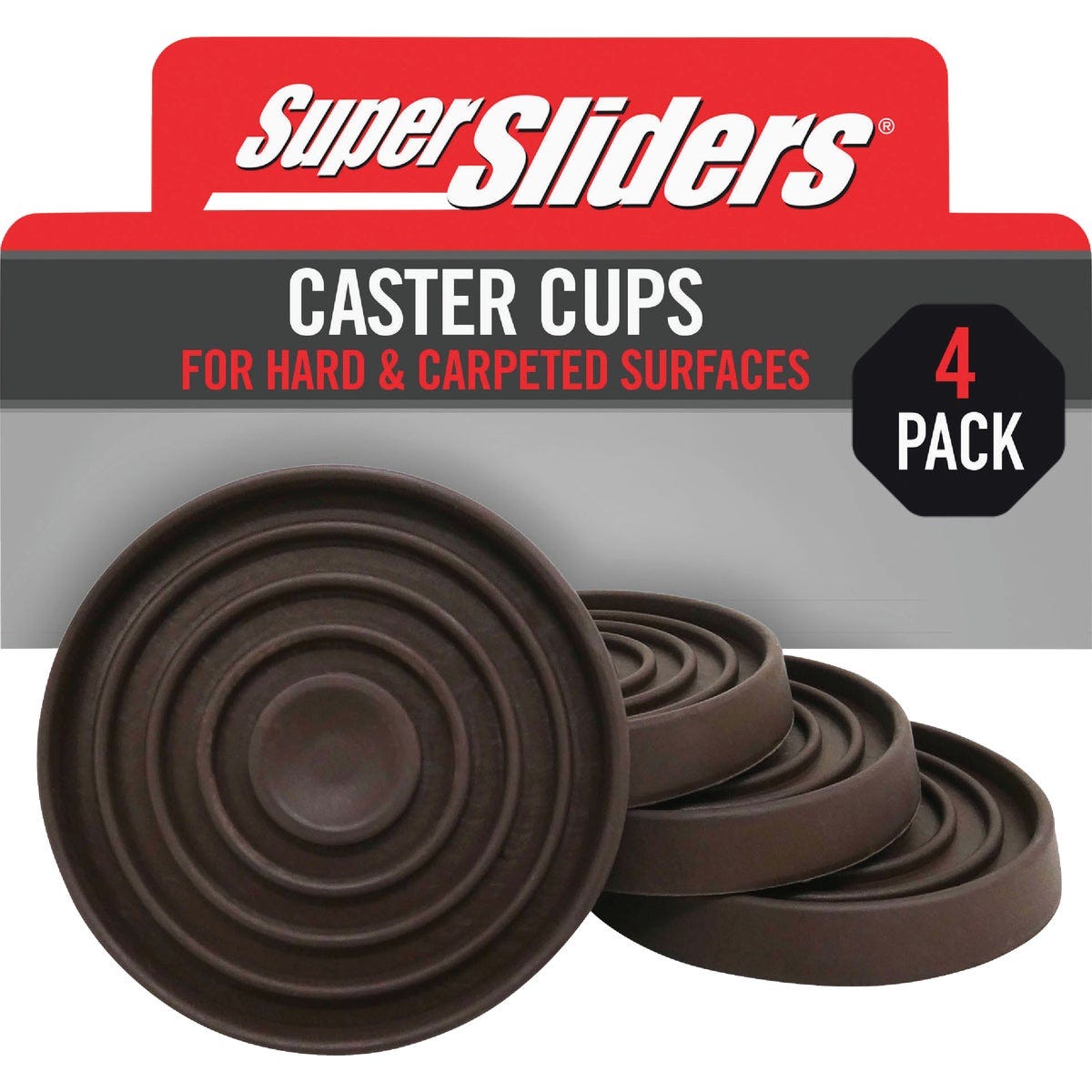 Super Sliders 1-3/4 In. Brown Round Furniture Leg Cup (4-Pack)