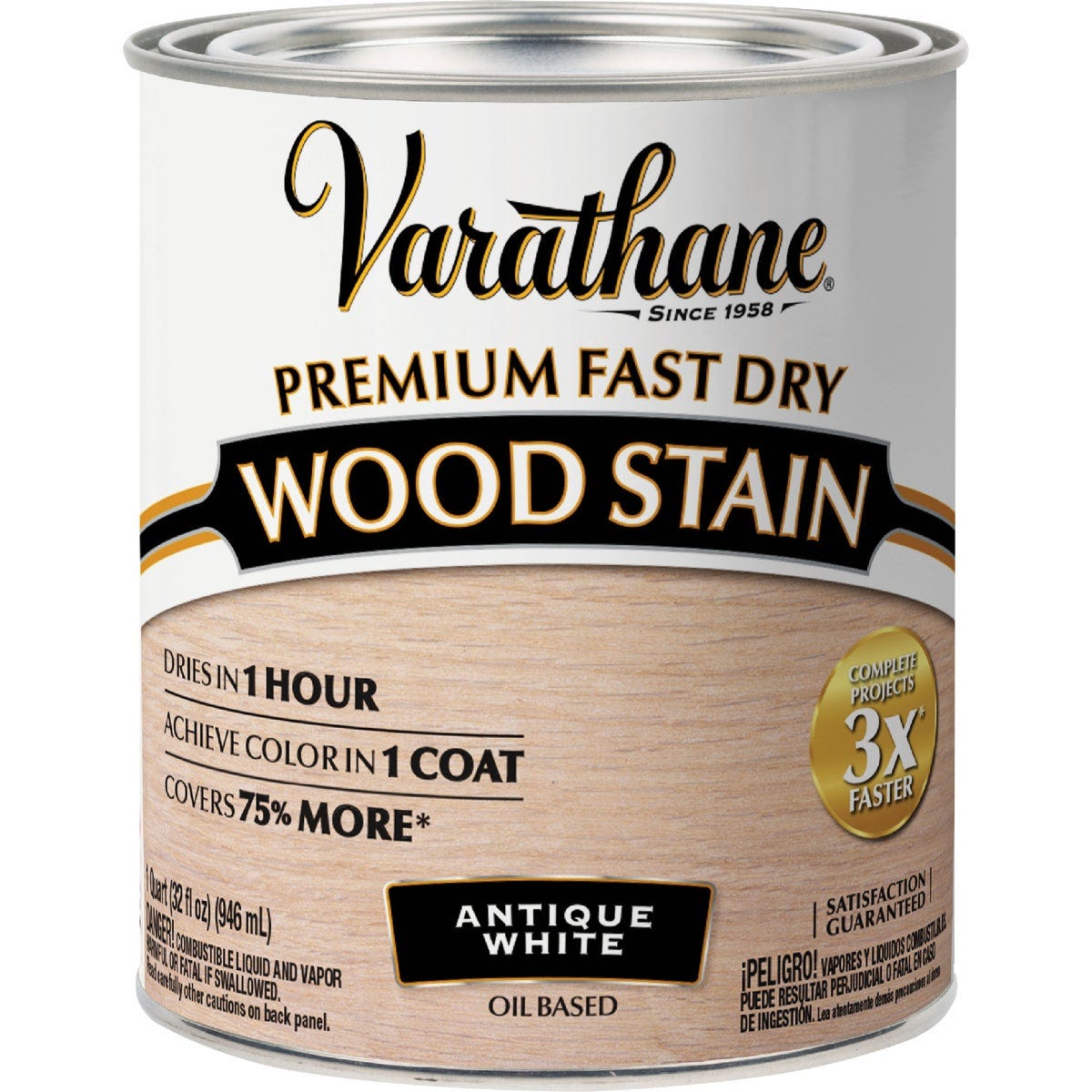 Varathane Fast Dry Antique White Urethane Modified Alkyd Interior Wood Stain, 1 Qt. - photo 2