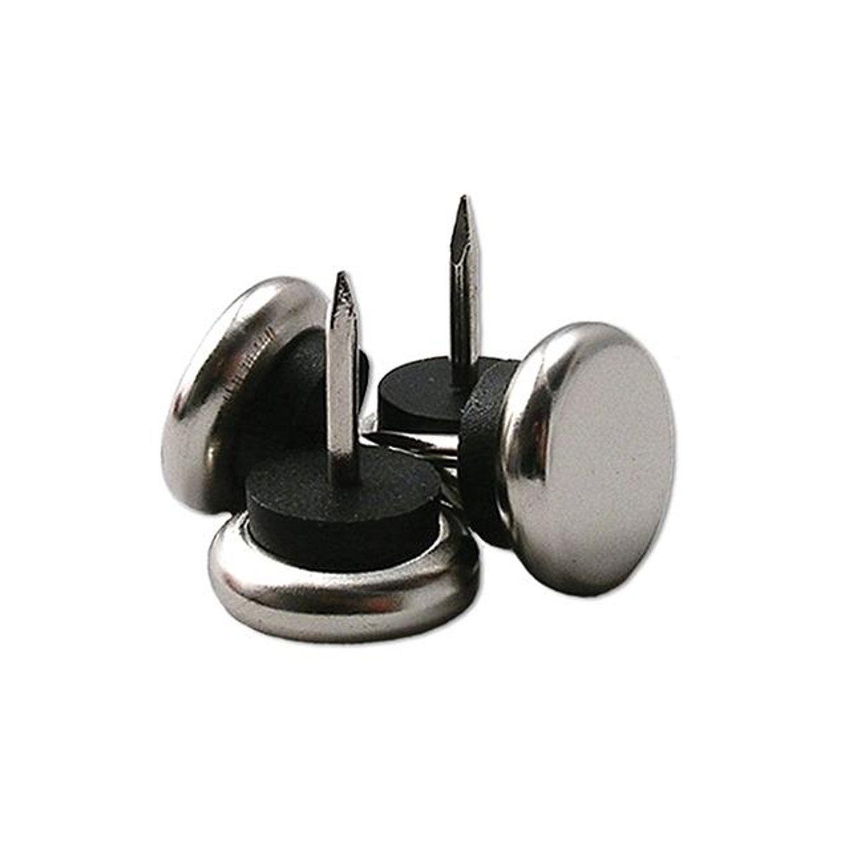 TruGuard 7/8 In. Nail-On Cushioned Metal Base Furniture Glides (4-Pack)
