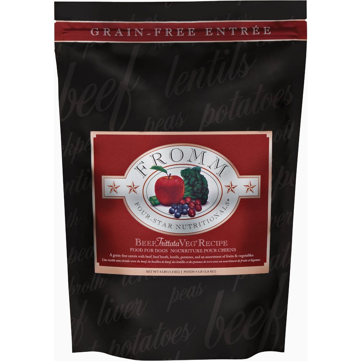 Fromm Four-Star Nutritionals Beef Frittata Veg Recipe Dry Dog Food, 4 Lb. Fromm Four-Star Nutritionals Beef Frittata Veg Recipe Dry Dog Food, 4 Lb.