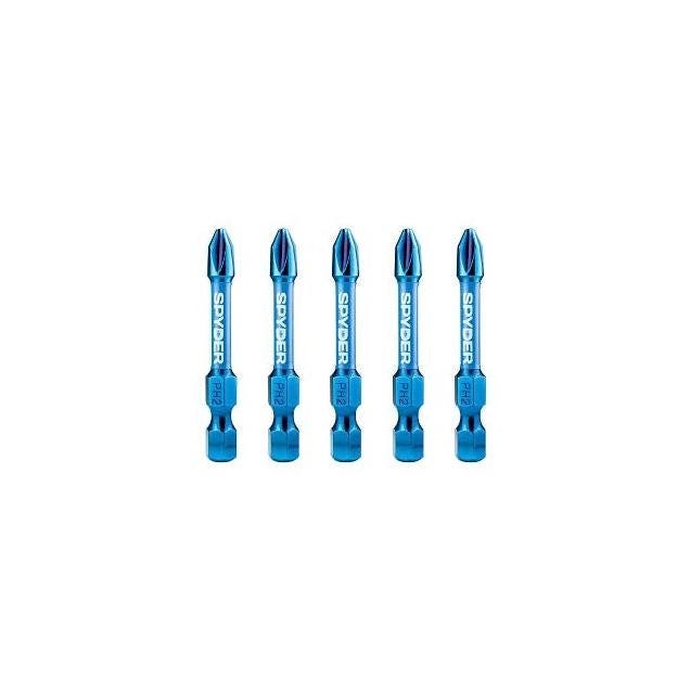 Spyder Mach-Blue 2 In. #2 Phillips Impact Screwdriver Bit (5-Pack ...