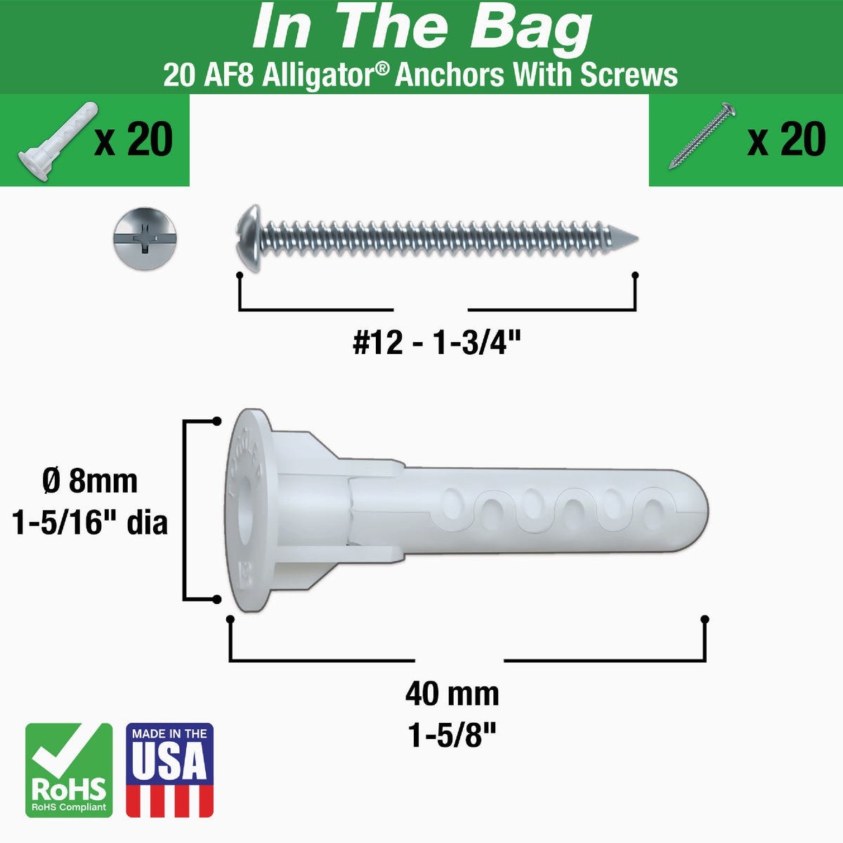 Toggler Alligator #12 x 1-3/4 In. Concrete & Drywall Anchors (20-Count) - photo 6 Toggler Alligator #12 x 1-3/4 In. Concrete & Drywall Anchors (20-Count) - photo 6