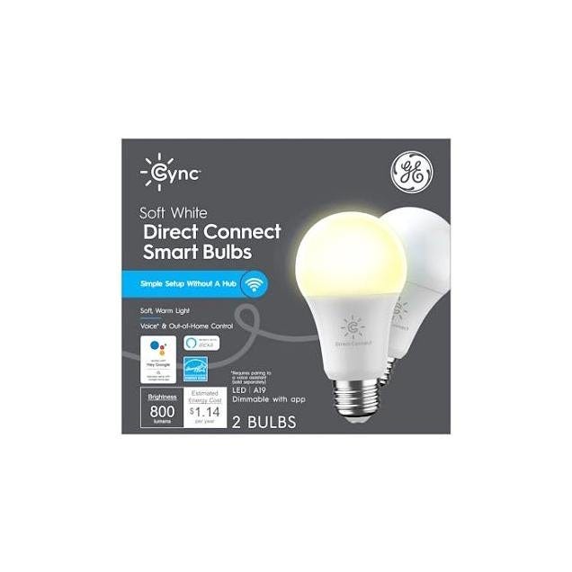 GE 9.5W Soft White A19 Medium Base Cync Smart Dimmable LED Light Bulb (2-Pack) GE 9.5W Soft White A19 Medium Base Cync Smart Dimmable LED Light Bulb (2-Pack)