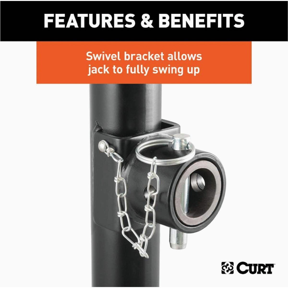 Curt 2000 Lb. Pipe-Mount Swivel Jack With Top Handle, 15 In. Travel - photo 4