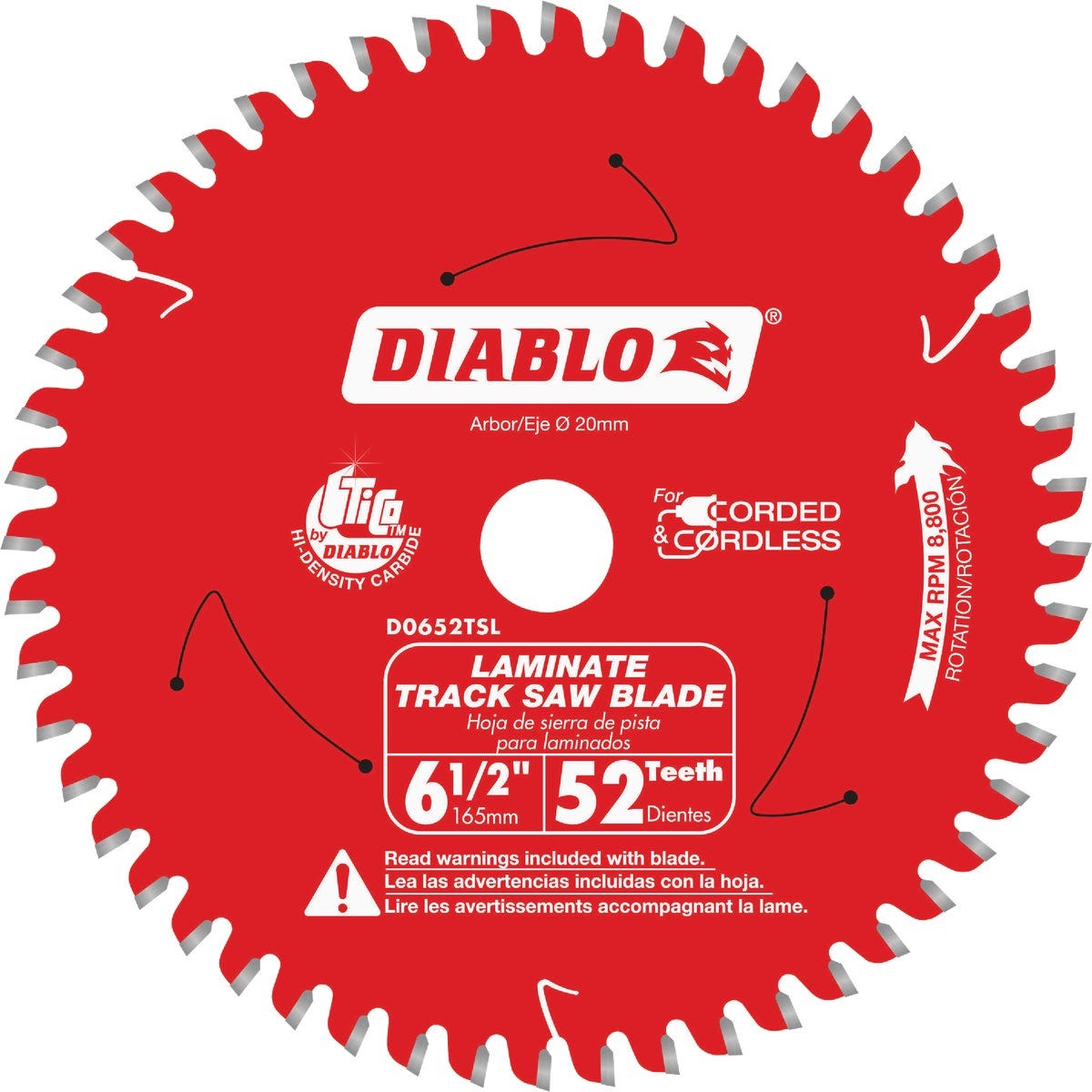 Diablo 6-1/2 In. 52-Tooth Laminate Track Saw Blade Diablo 6-1/2 In. 52-Tooth Laminate Track Saw Blade