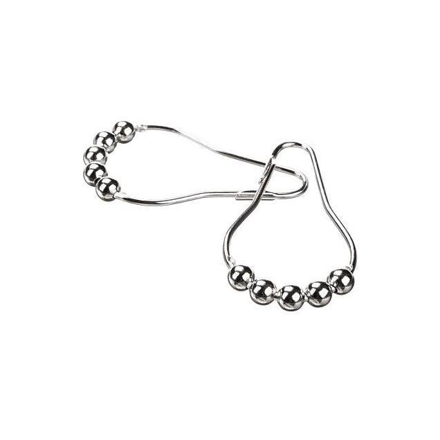 Moda At Home Chrome Roller Shower Curtain Hooks (12-Pack)