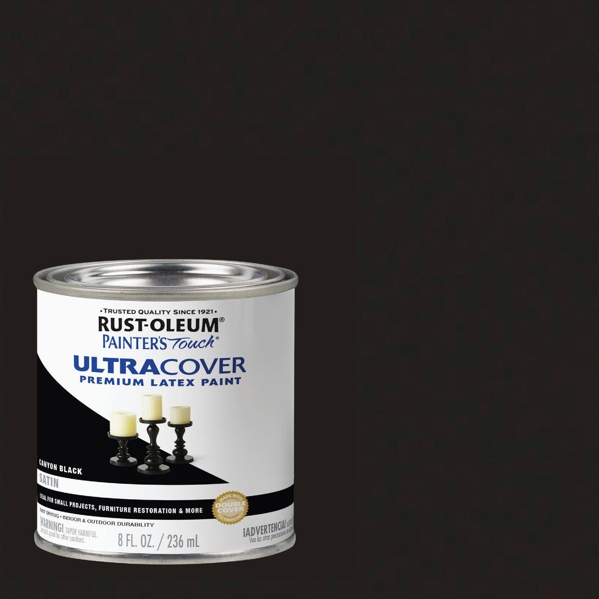 Rust-Oleum Painter's Touch 2X Ultra Cover Premium Latex Paint, Satin Canyon Black, 1/2 Pt.