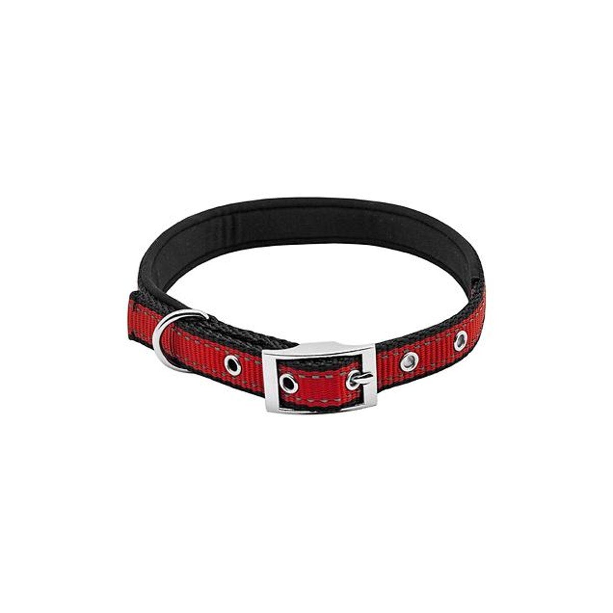 3/4 In. x 20 In. Red/Black Reflective Padded Dog Collar