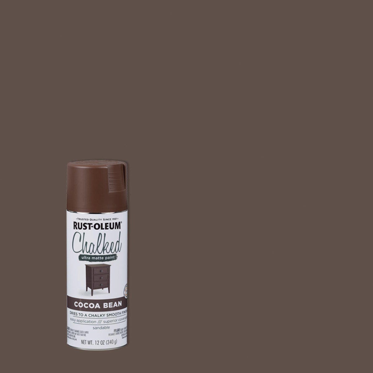 Rust-Oleum 12 Oz. Chalked Ultra Matte Cocoa Bean Spray Paint Rust-Oleum 12 Oz. Chalked Ultra Matte Cocoa Bean Spray Paint