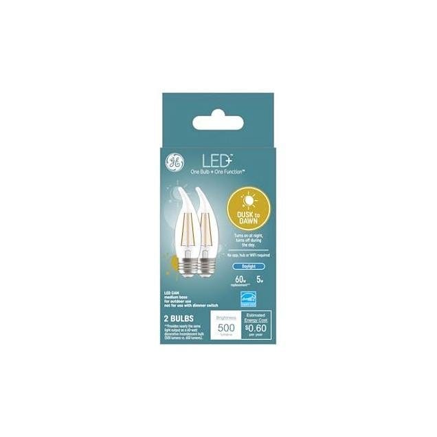 GE 2-Pack 5W 500 Lumens LED+ Light Bulb