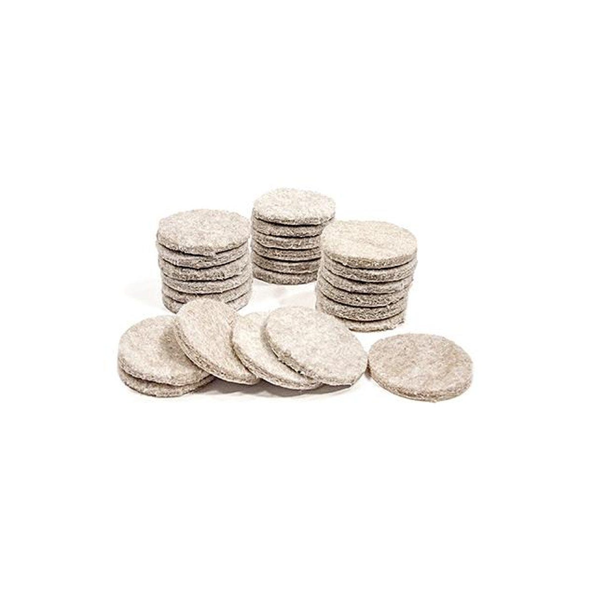 TruGuard 1.5 In. Self-Adhesive Tan Felt Round Furniture Pads (24-Pack)