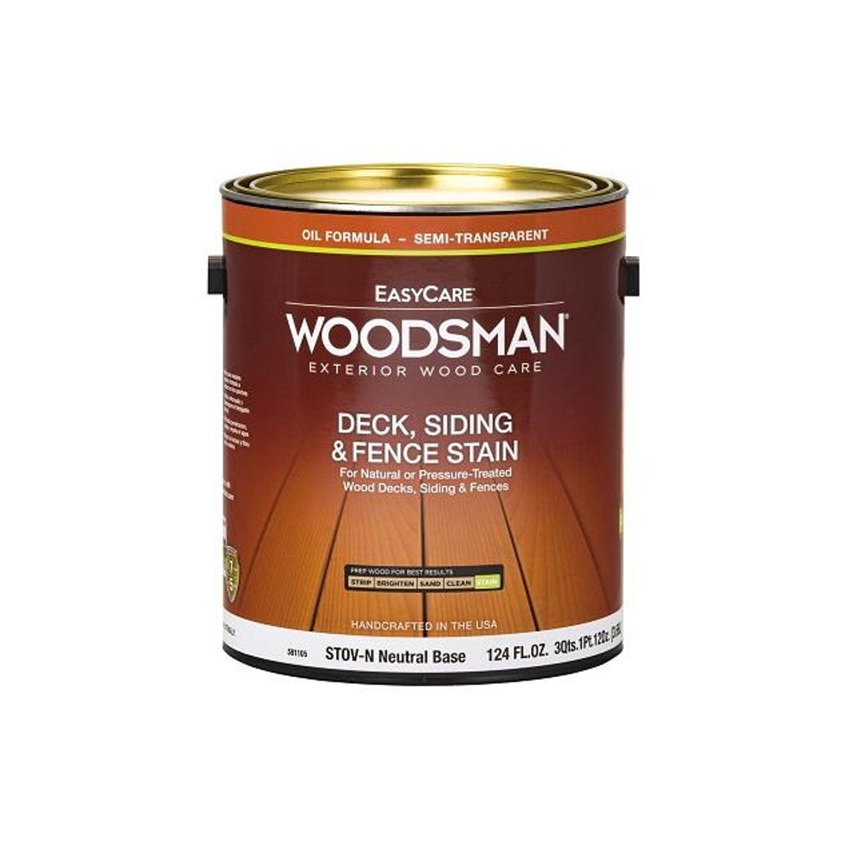 EasyCare Woodsman 1 Gal. Oil Base Deck & Siding Stain, Semi-Transparent Neutral Base