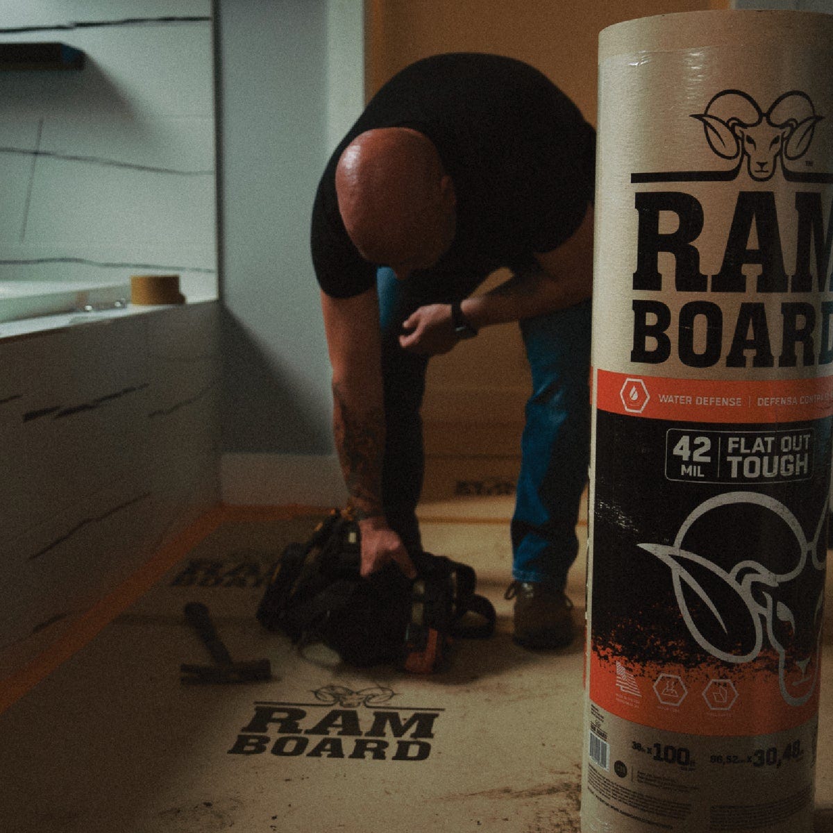 Ram Board 38 In. W x 100 Ft. L Temporary Floor Protector - photo 3
