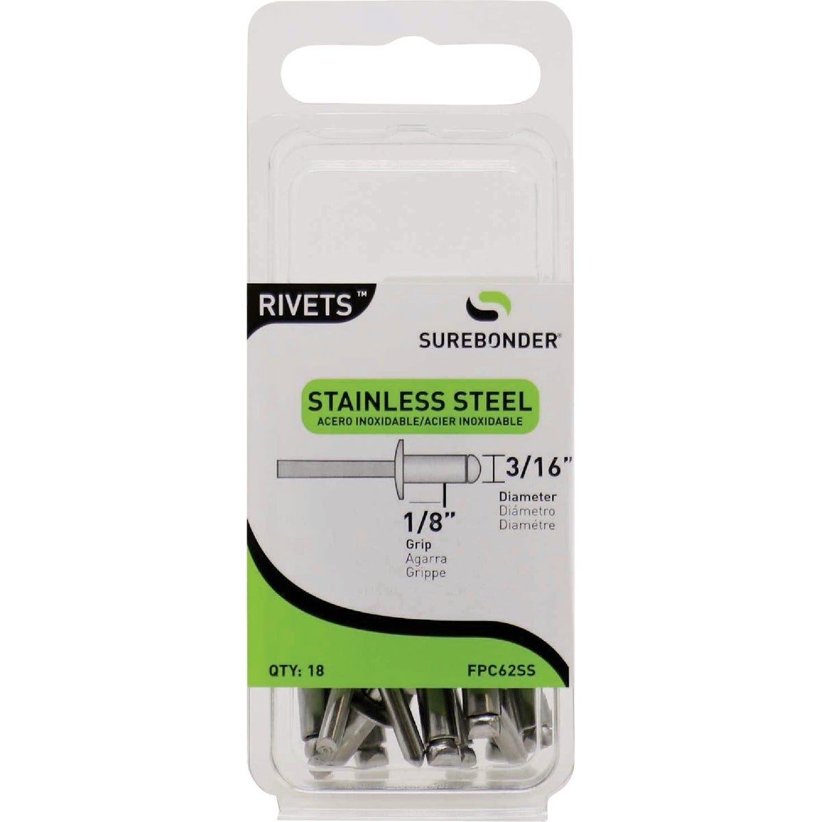 Surebonder 3/16 In. x 1/8 In. Stainless Steel Rivet (18-Pack) - photo 2