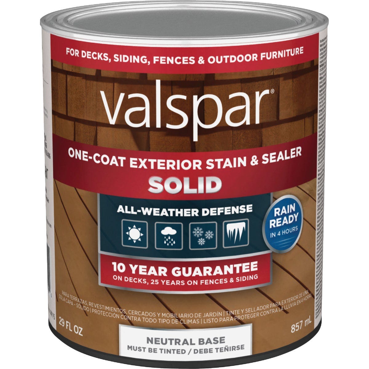 Valspar Solid Deck Stain, Neutral Base, 1 Qt. - photo 2 Valspar Solid Deck Stain, Neutral Base, 1 Qt. - photo 2