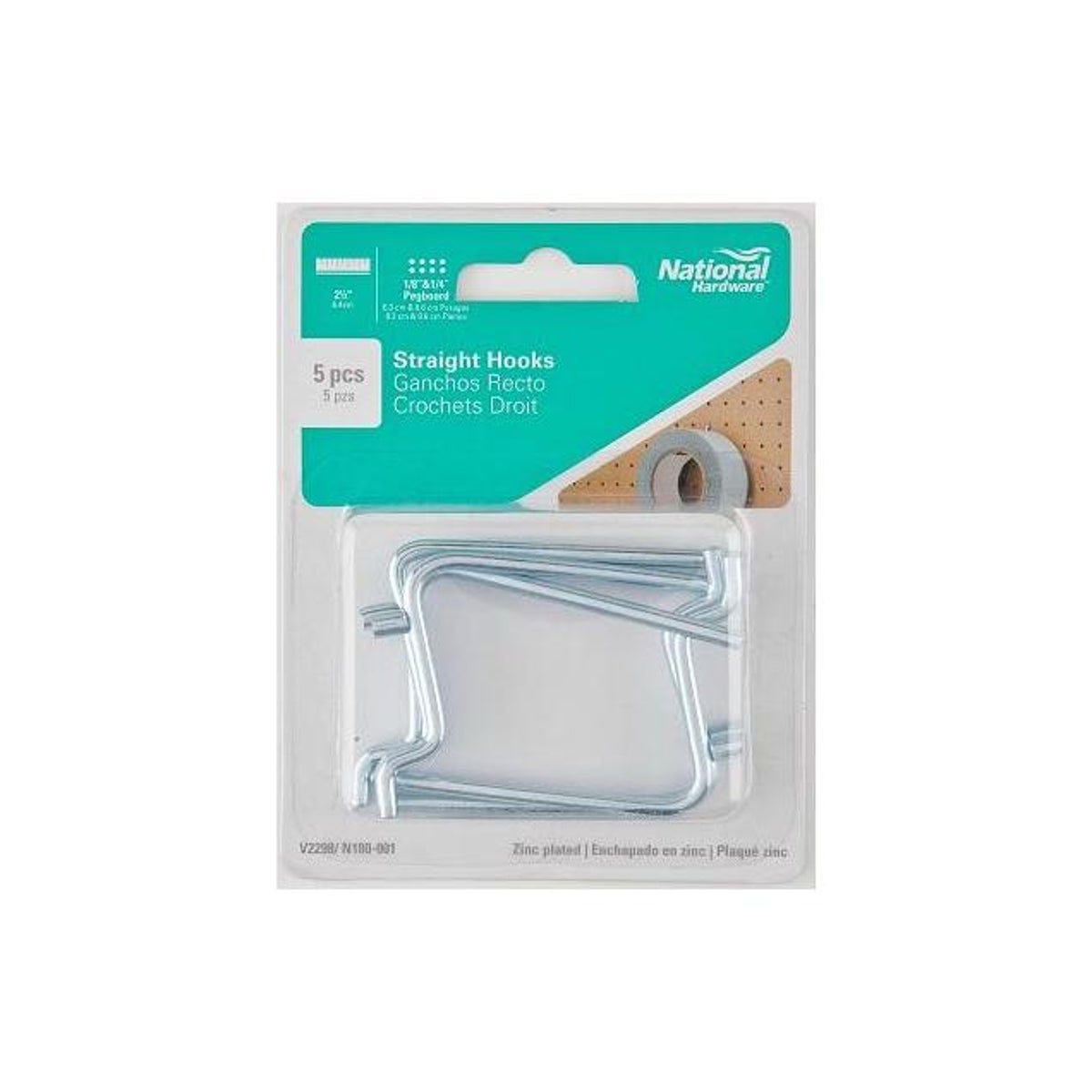 National Hardware 2.5 In. Zinc Straight Storage Hook (5-Pack) - photo 2