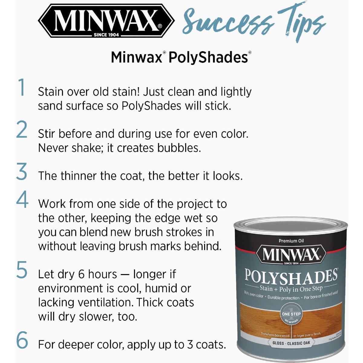 Minwax 1 Qt. Gloss Stain & Finish Polyurethane In 1-Step, Black - photo 7