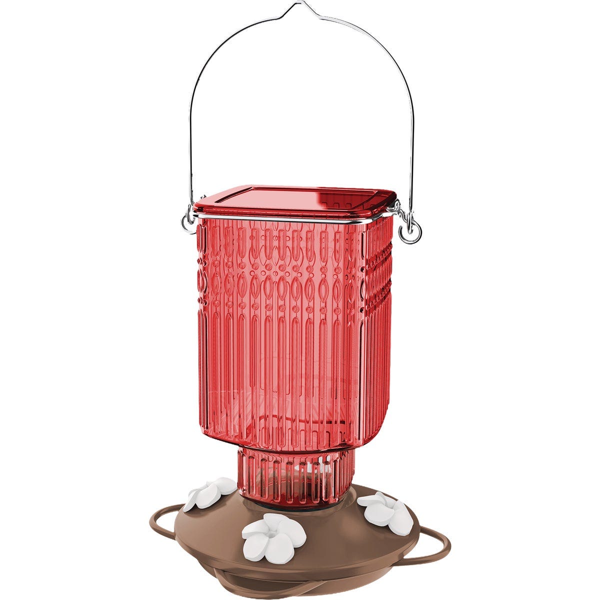 Nature's Way 22 Oz. Crimson Carnation Antique Glass Gravity Hummingbird Feeder Nature's Way 22 Oz. Crimson Carnation Antique Glass Gravity Hummingbird Feeder