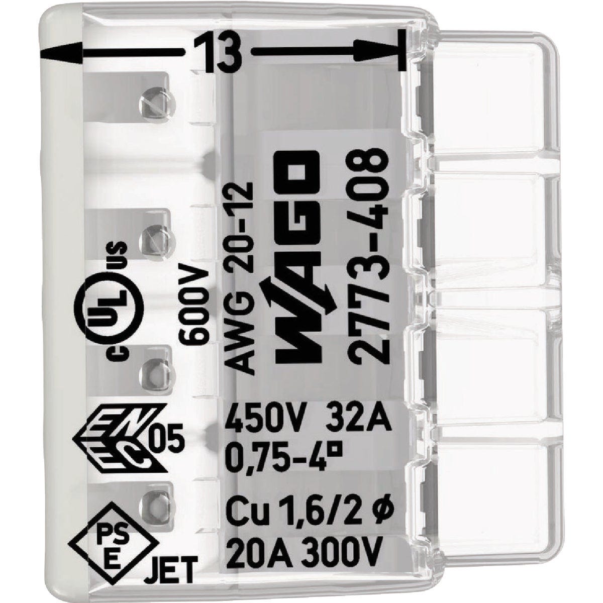 Wago 8-Wire Compact Push In Connector (5-Pack) - photo 2